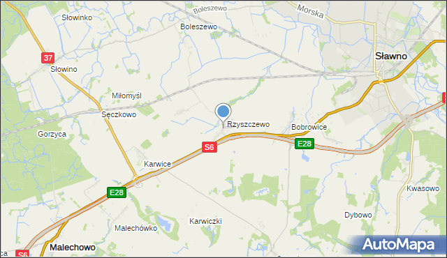 mapa Rzyszczewo Osada, Rzyszczewo Osada na mapie Targeo